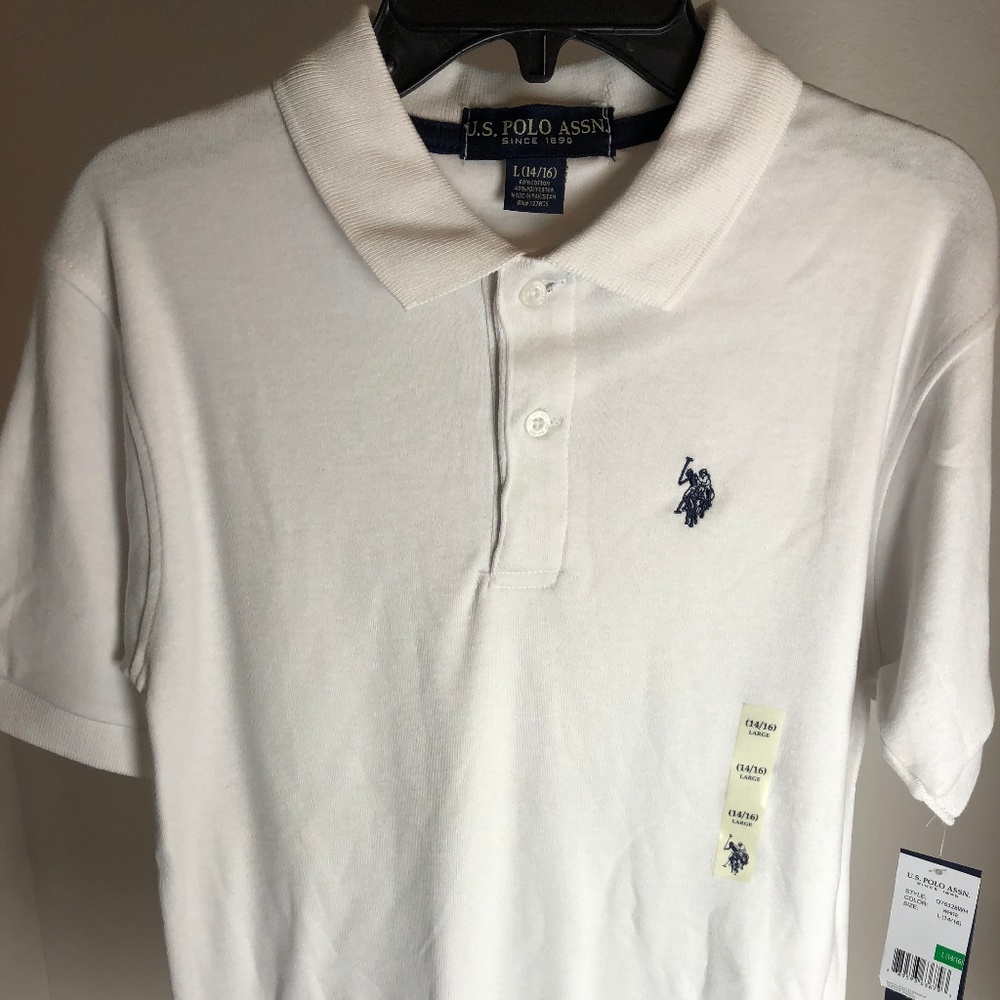 Brand New Short Sleeve Polo Shirt White (Large)